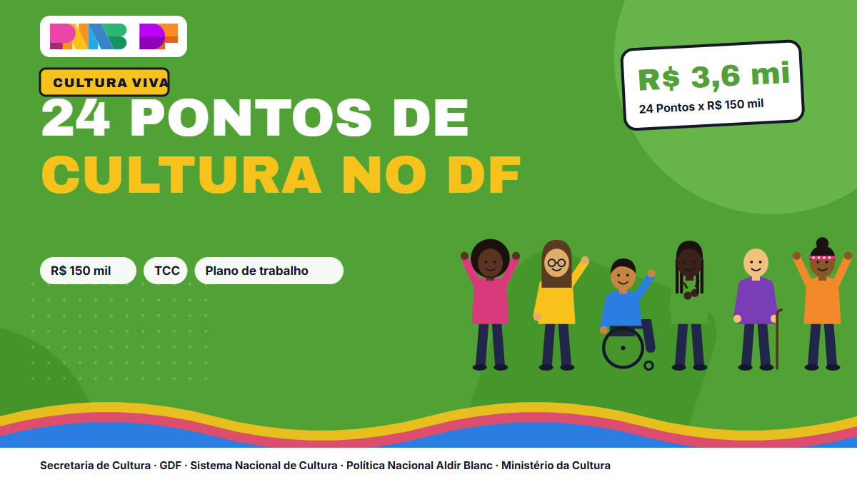 Pontos de Cultura: Edital 19/2026 seleciona 24 iniciativas no DF
